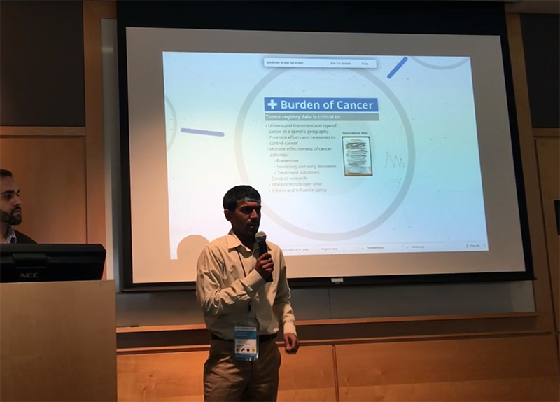 Presenting our final pitch to the audience