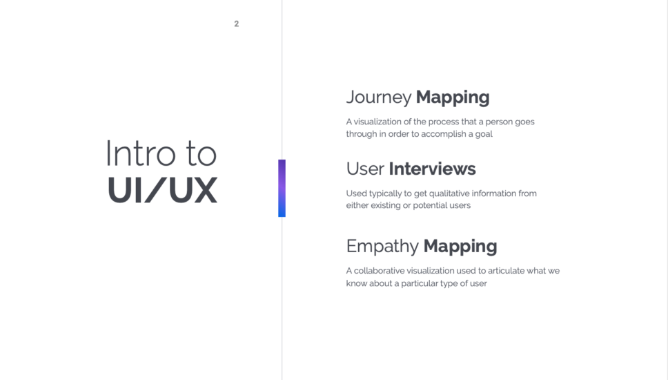Intro to UI/UX course