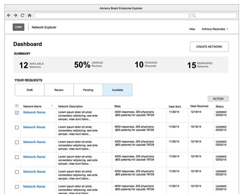 Example Wireframe