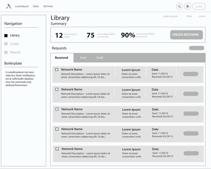 Example Wireframe